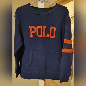 Polo Ralph Lauren Vintage 90s Boys Large Crewneck Sweatshirt Blue Orange Size 6